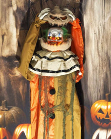 Standing Pumpkin Clown Animated Halloween Decoration 1.7m