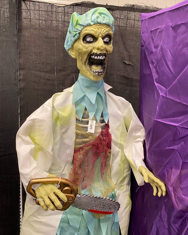 Zombie Doctor With Chainsaw Animatronic 1.7m