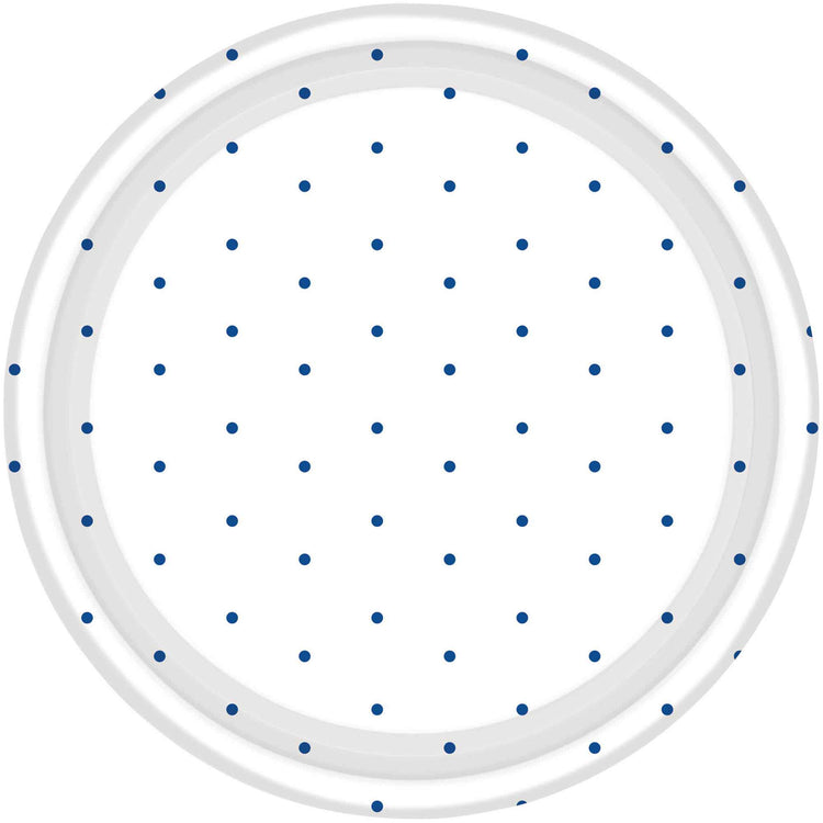 Bright Royal Blue Dots 17cm Round Paper Plates Pack of 8