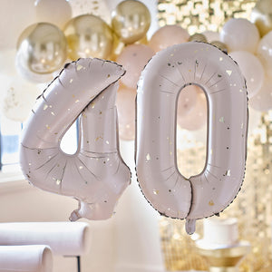 Gold Party 40 Milestone Balloons