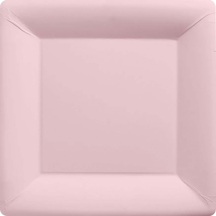 Pastel Pink 23cm Square Paper Plates Pack of 20