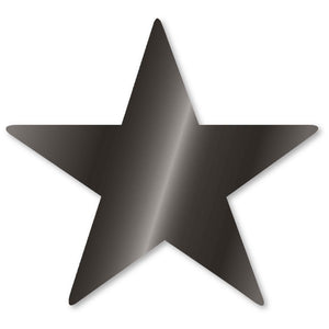 Jet Black Foil Star Cutouts Pack of 5