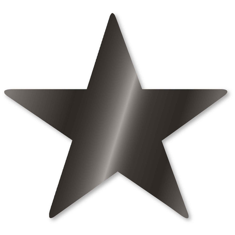 Jet Black Foil Star Cutouts Pack of 5