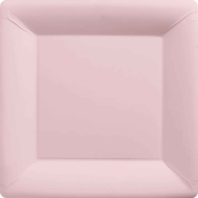 Pastel Pink 17cm Square Paper Plates Pack of 20
