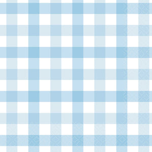 Gingham Lunch Napkin FSC Pastel Blue