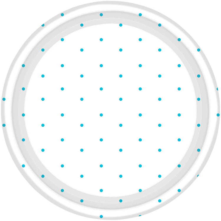 Caribbean Blue Dots 17cm Round Paper Plates Pack of 8
