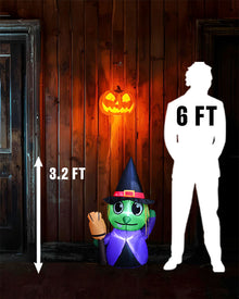 Adorable Witch Lawn Halloween Inflatable 1m