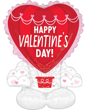 AirLoonz Happy Valentines Day Hot Air Balloon 13m Foil Balloon