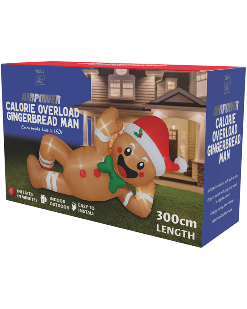 Calorie Overload Gingerbread Man Christmas Lawn Inflatable 3m