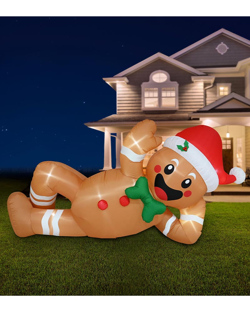 Calorie Overload Gingerbread Man Christmas Lawn Inflatable 3m