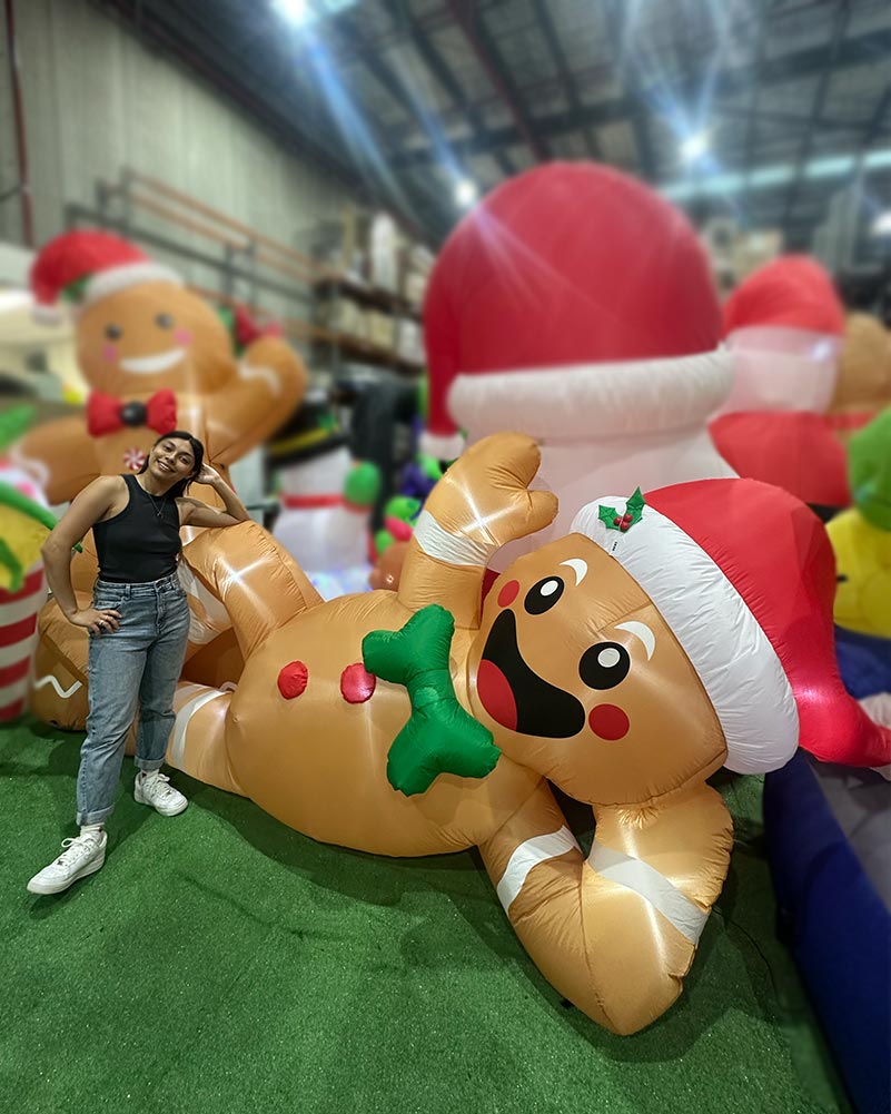 Calorie Overload Gingerbread Man Christmas Lawn Inflatable 3m
