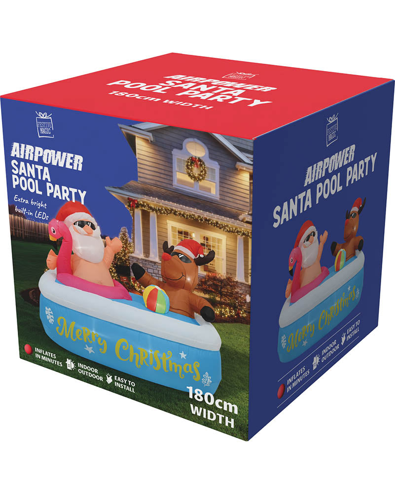 Christmas Swimming Pool Scene Christmas Lawn Inflatable 1.8m