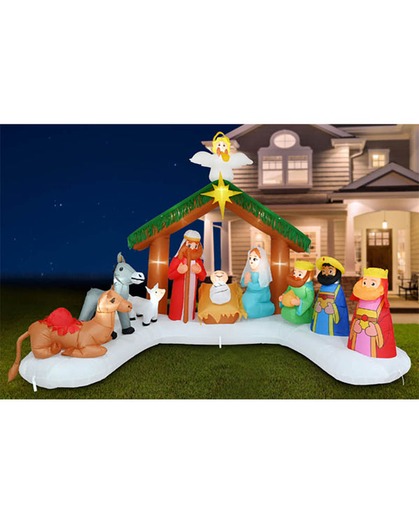 Deluxe Nativity Scene Christmas Lawn Inflatable 3.65m