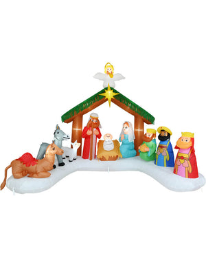 Deluxe Nativity Scene Christmas Lawn Inflatable 3.65m