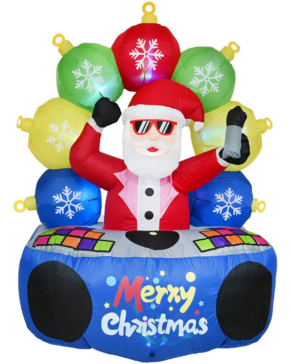 DJ Santa with Music Christmas Lawn Inflatable 1.8m