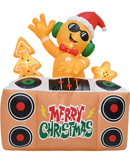 Gingerbread DJ Christmas Lawn Inflatable 1.8m