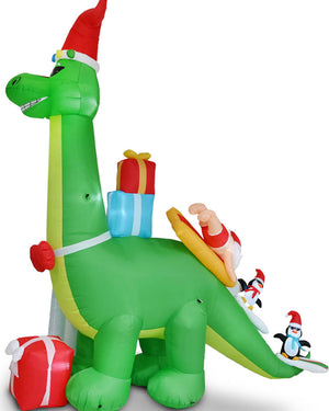 Humungosaurus Santa Wave Rider Christmas Lawn Inflatable 3.9m