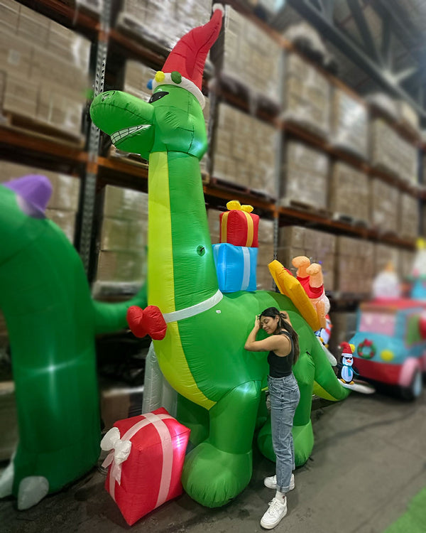 Humungosaurus Santa Wave Rider Christmas Lawn Inflatable 3.9m