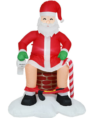 Naughty Toilet Chimney Santa Christmas Lawn Inflatable 2m
