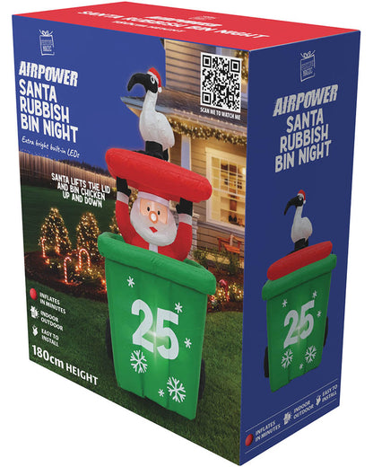 Santa Pop Up Wheelie Bin With Bin Chicken Christmas Lawn Inflatable