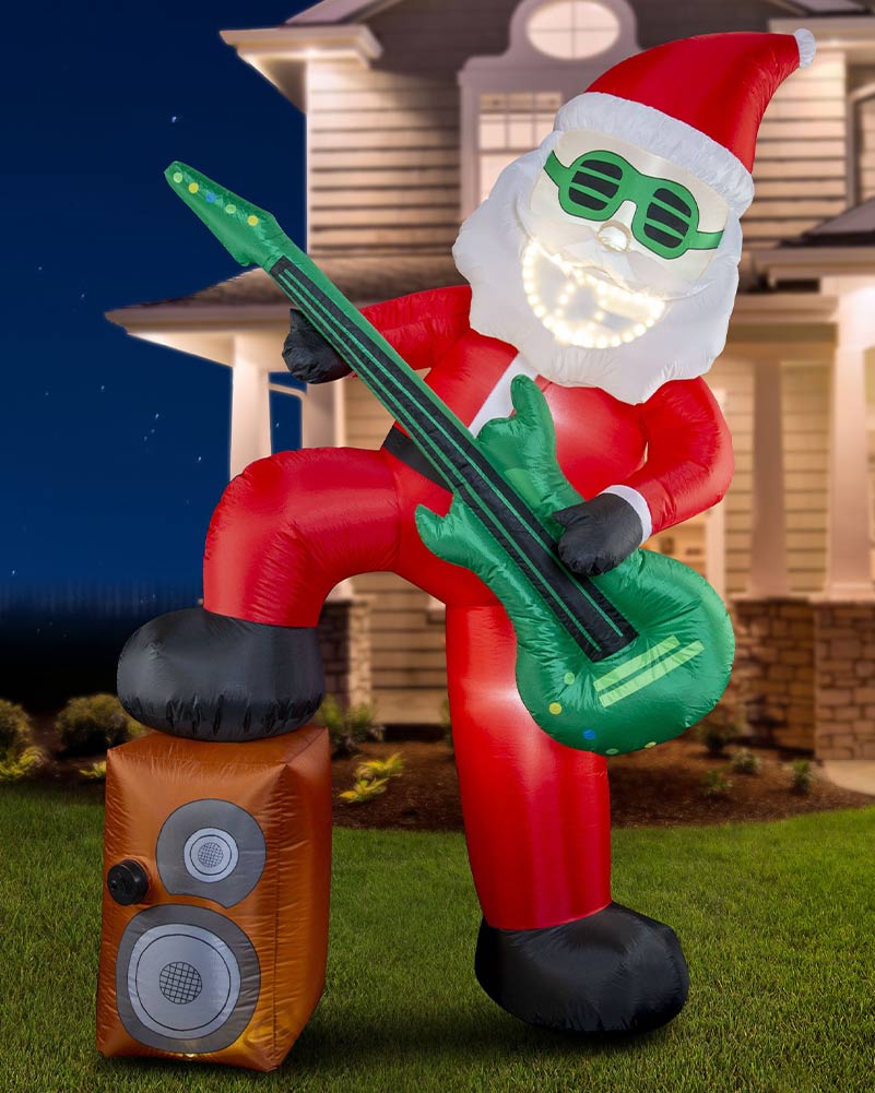 Santa Rocker Christmas Lawn Inflatable 2.4m