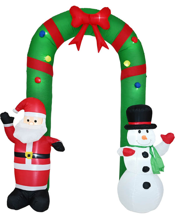 Santa Snowman Arch Christmas Lawn Inflatable 2.4m