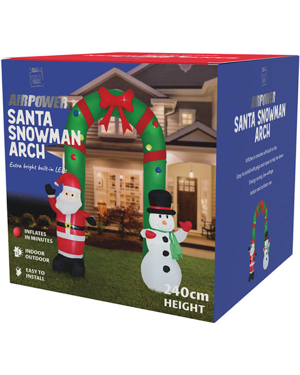 Santa Snowman Arch Christmas Lawn Inflatable 2.4m