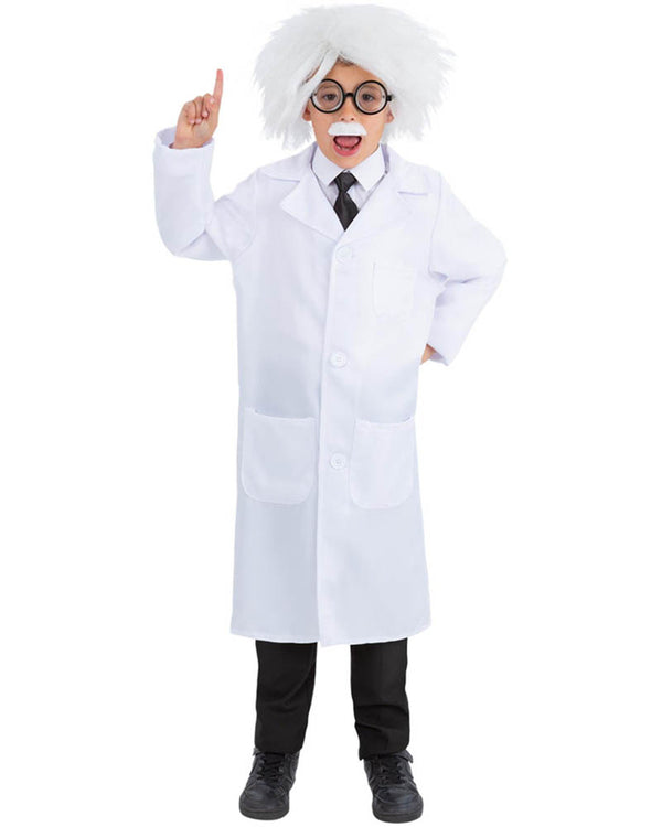 Albert Einstein Wig Glasses Tie and Moustache Kids Set