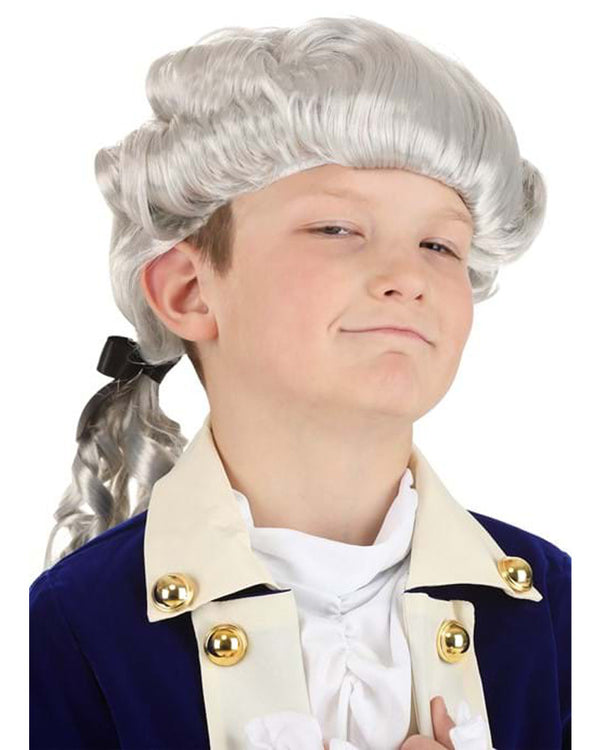 American Colonial Powdered Grey Kids Wig