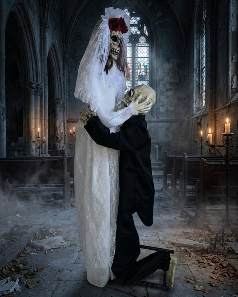 Bride and Groom Animated Halloween Decoration 2m