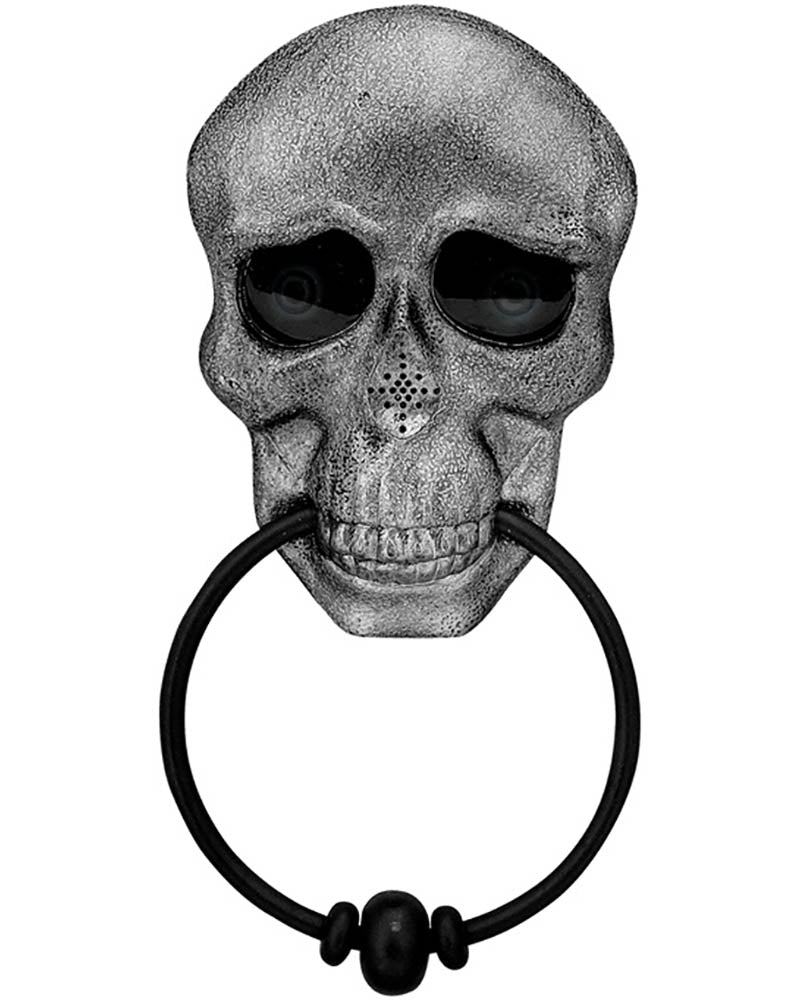 Animated Eyes And Creepy Voice Skull Door Knocker