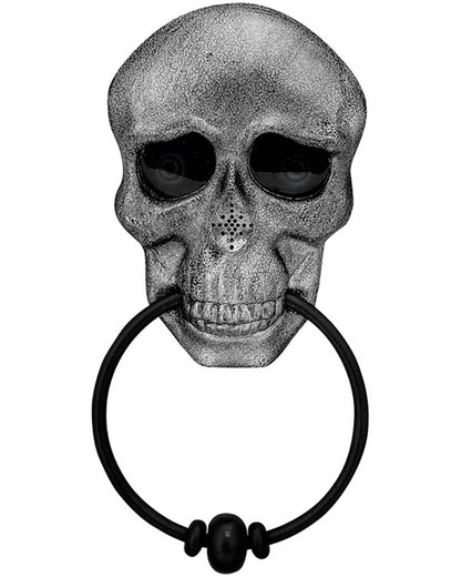 Animated Eyes And Creepy Voice Skull Door Knocker