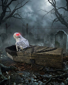 Pop Up Skeleton In Tombstone Animated Halloween Decoration 1.5m