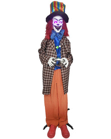 Standing Clown With A Candy Plate Animated Halloween Decoration 1.8m