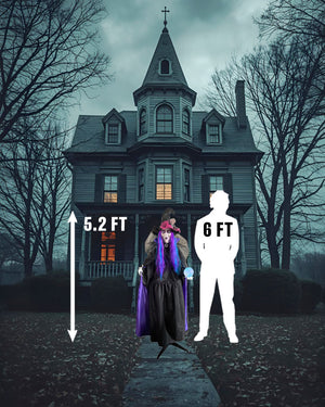 Standing Witch Animated Decoration 1.6m