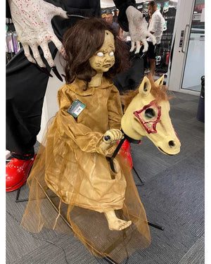 Animated Zombie Girl On Horse 1m