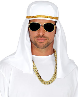 Arab Sheik Headdress Necklace and Glasses Set