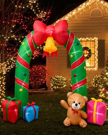 Arch with Bow Gifts and Bear Christmas Lawn Inflatable 2.7m (US PLUG)