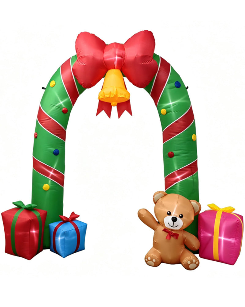 Arch with Bow Gifts and Bear Christmas Lawn Inflatable 2.7m