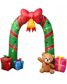 Arch with Bow Gifts and Bear Christmas Lawn Inflatable 2.7m