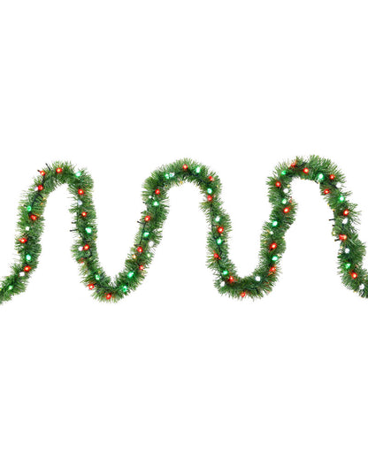 Assorted Pre-Lit Christmas Garland Warm White or Multicoloured 10m