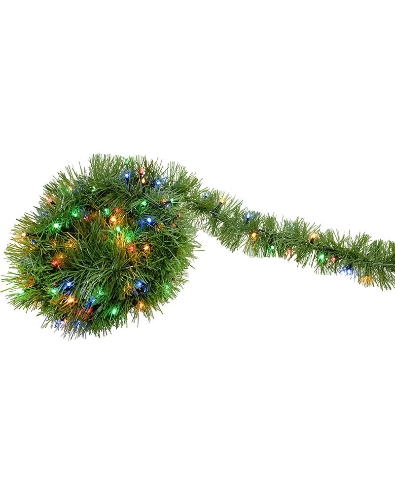 Assorted Pre-Lit Christmas Garland Warm White or Multicoloured 10m