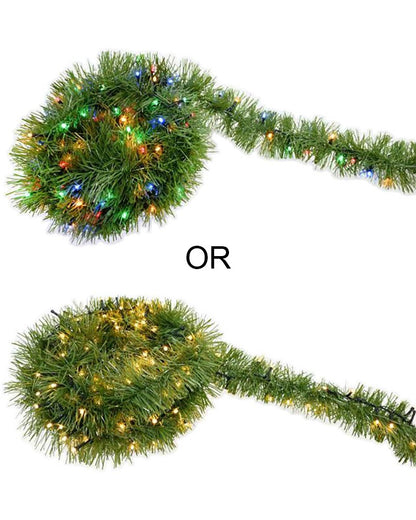 Assorted Pre-Lit Christmas Garland Warm White or Multicoloured 10m