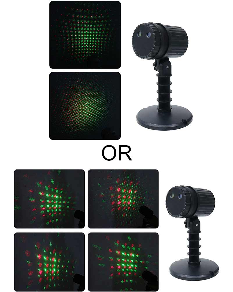 Assorted Red Green Pattern and Dot Motions Laser Light