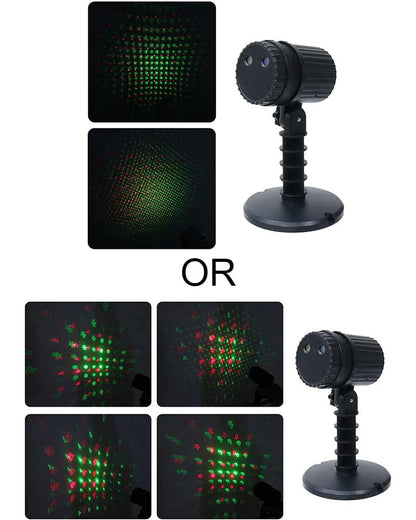 Assorted Red Green Pattern and Dot Motions Laser Light
