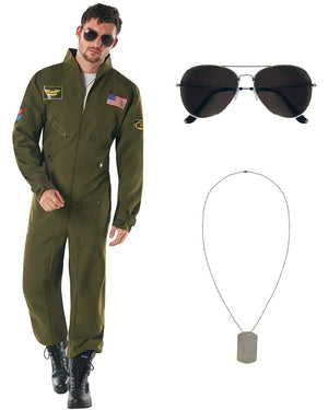 Aviator Jumpsuit Mens Costume