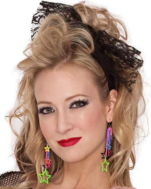 Awesome 80s Black Lace Headscarf