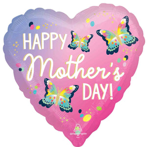 45cm Standard HX Happy Mothers Day Vibrant Flutters Foil Balloon