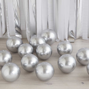 Ginger Ray Balloon Pack 12cm Silver Chrome Pack of 40
