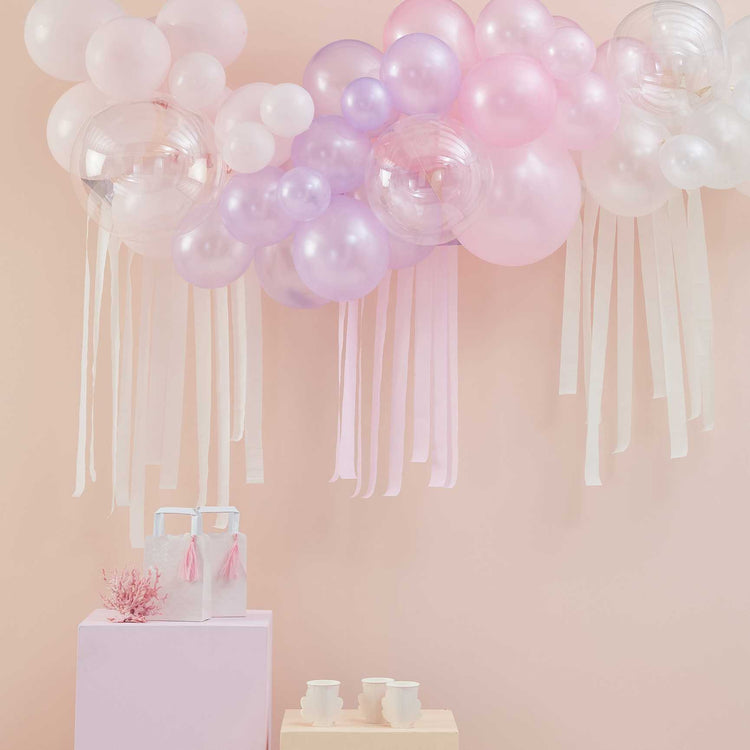 Balloon Arch Backdrop & Streamers Pastel Pack of 59